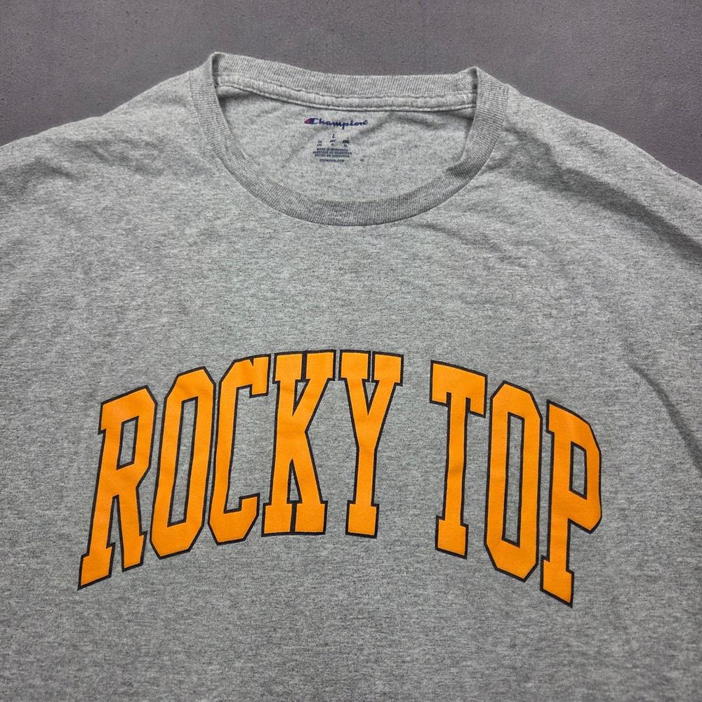 Mens Champion Tennessee Vols Rocky Top Shirt Gray Large UT Volunteers NCAA Tee - Picture 2 of 8